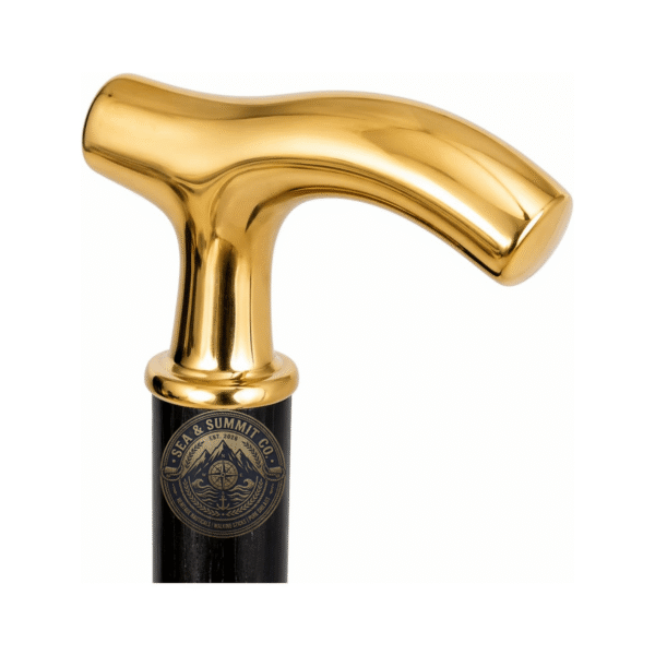 Luxury T Handle Brass Walking Cane 36 Inch Wooden Walking Stick - Product Image 2
