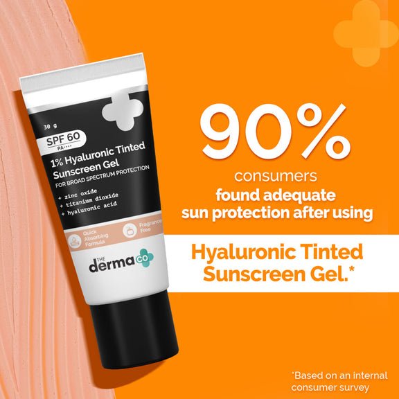 The Derma Co 1% Hyaluronic Tinted Sunscreen SPF 60 Gel 30g - Product Image 2