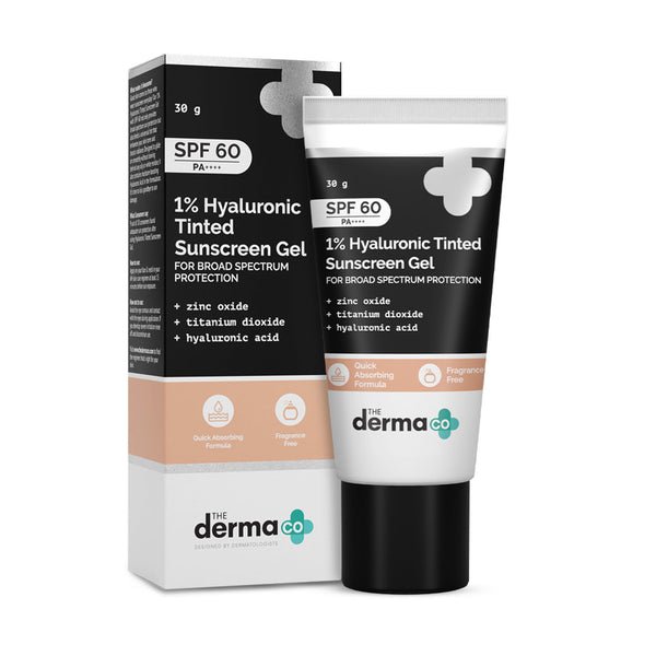 The Derma Co 1% Hyaluronic Tinted Sunscreen SPF 60 Gel 30g