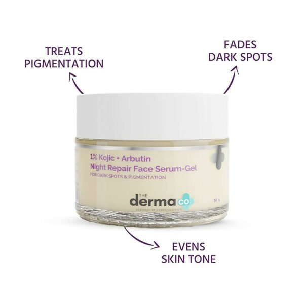 The Derma Co 1% Kojic Acid Arbutin Night Repair Face Gel 50g - Product Image 2