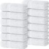 White Classic Luxury Cotton Washcloths 13×13 Inch 650 GSM 12 Pack
